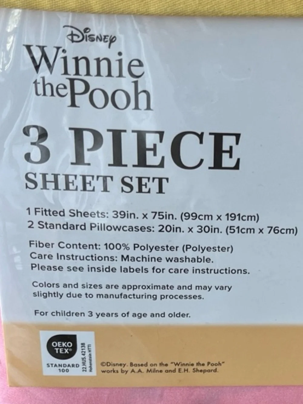 🆕 Winnie The Pooh 3 Pc Twin Pink Sheet Set Pooh, Tigger, Eeyore, Piglet